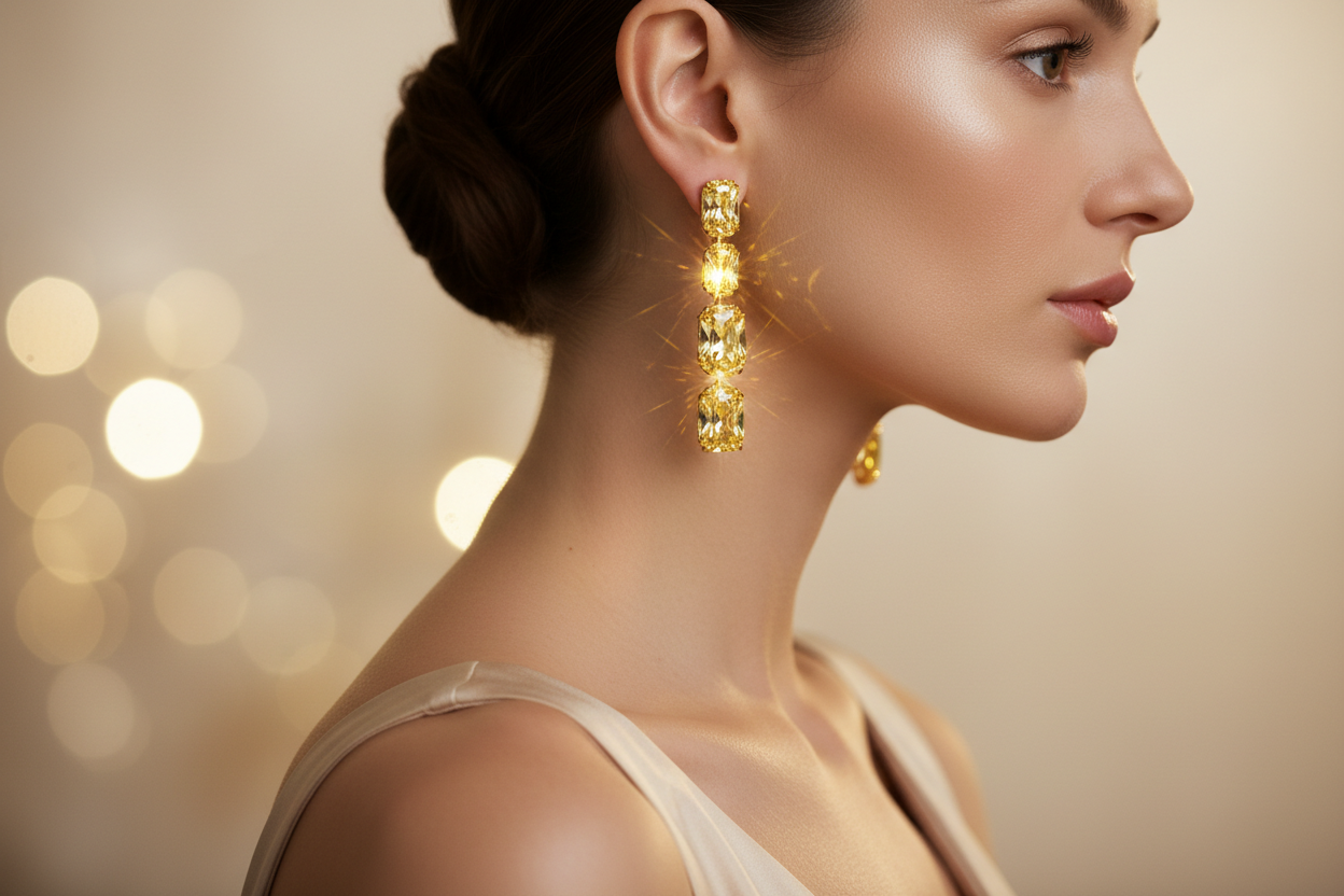 Yellow Diamond Earrings – Editorial Banner