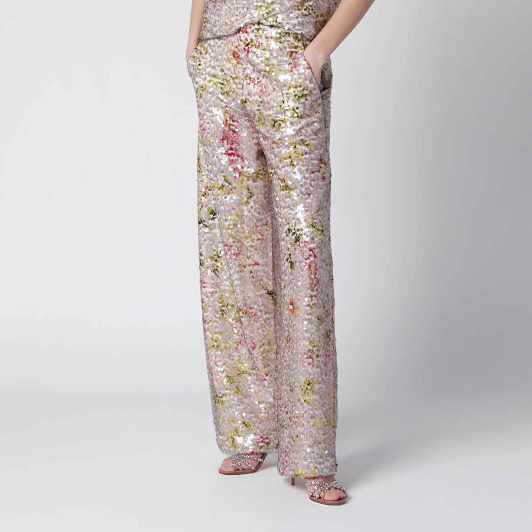 Alberta Ferretti - Sequin trousers with floral pattern