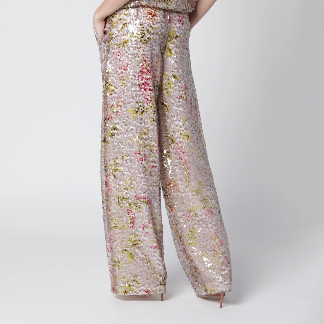 Alberta Ferretti - Sequin trousers with floral pattern