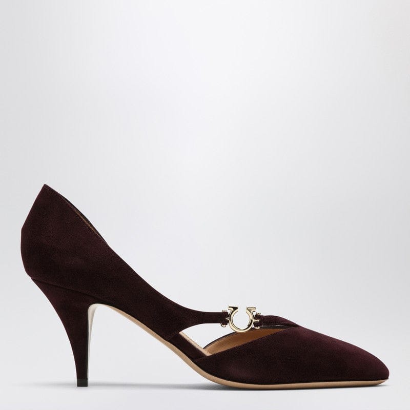 Shoes Ferragamo - Pumps with Gancini detail Dark Barolo - 9,5 US Brand