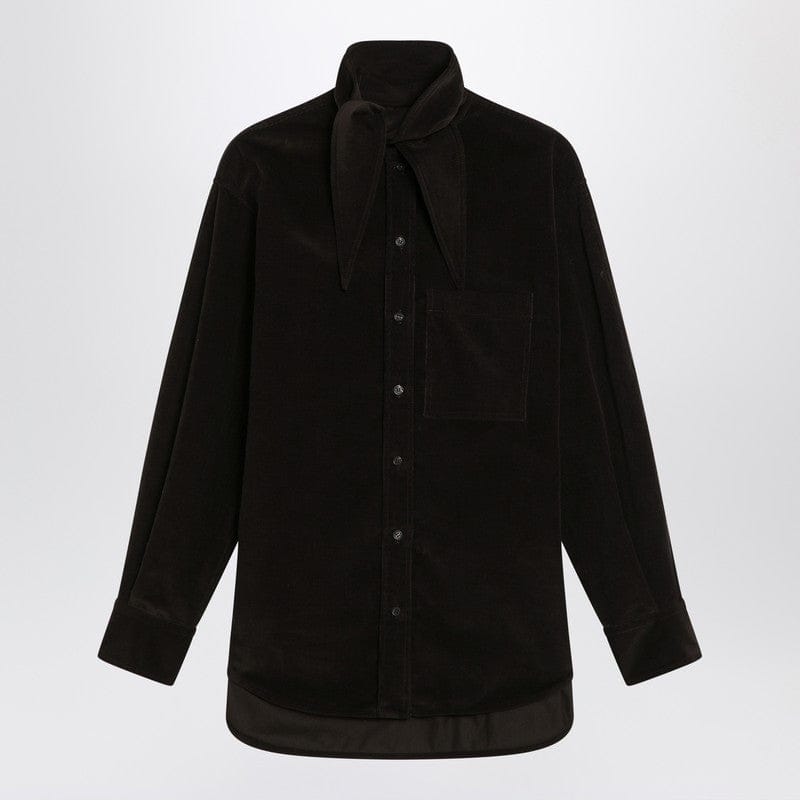 Shirts & Tops Ferragamo - Brown shirt in ribbed velvet - 40 IT Brand