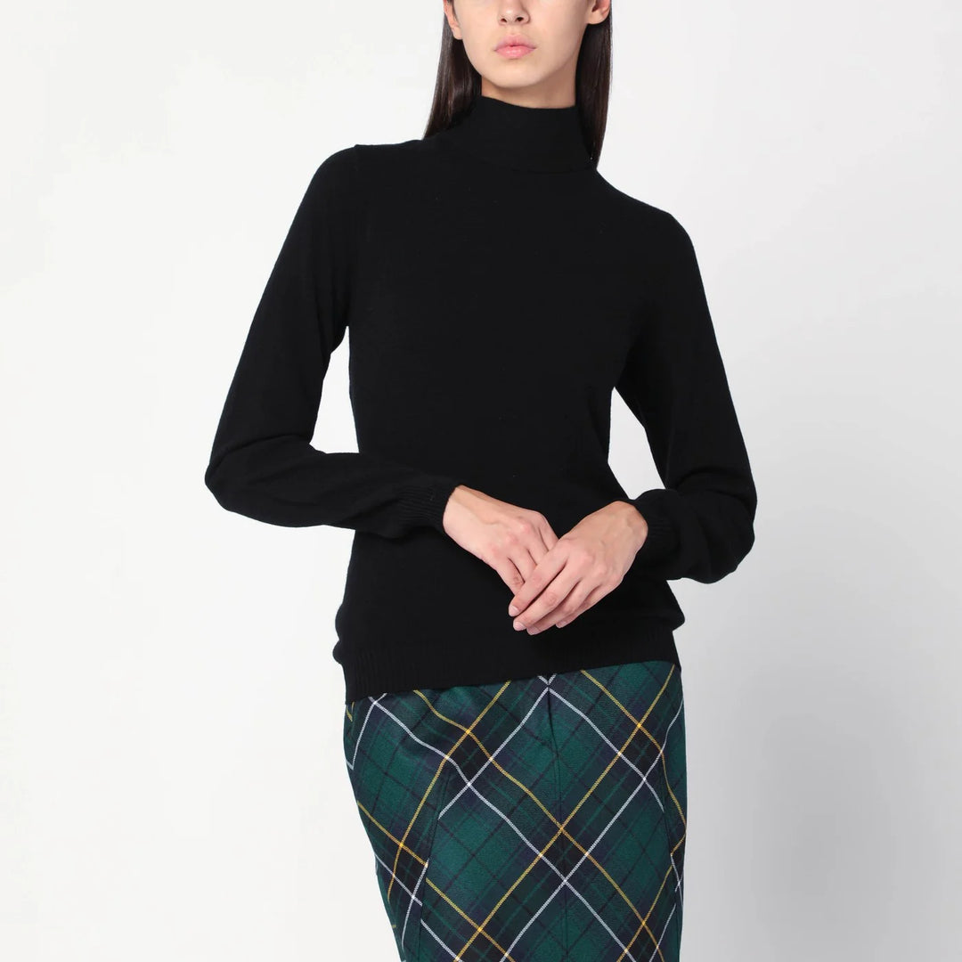Moschino - Black turtleneck sweater with crossed details
