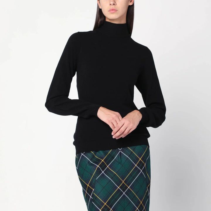 Moschino - Black turtleneck sweater with crossed details