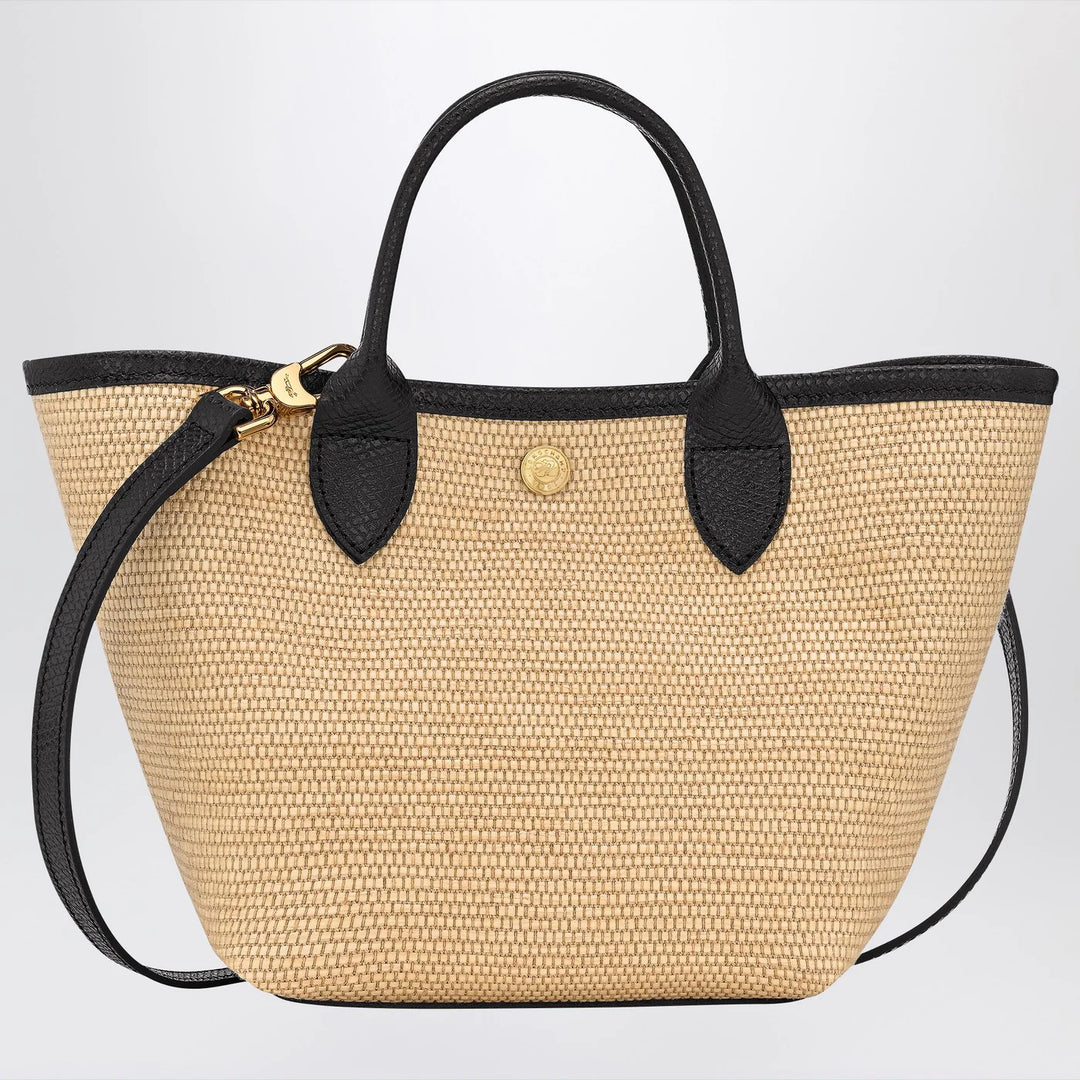 Longchamp Le Pliage Basket Bag XS – Black with Brown Leather Details