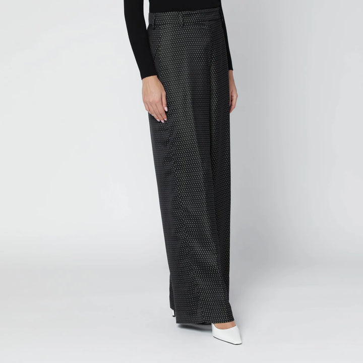 Dries Van Noten - Black jacquard trousers