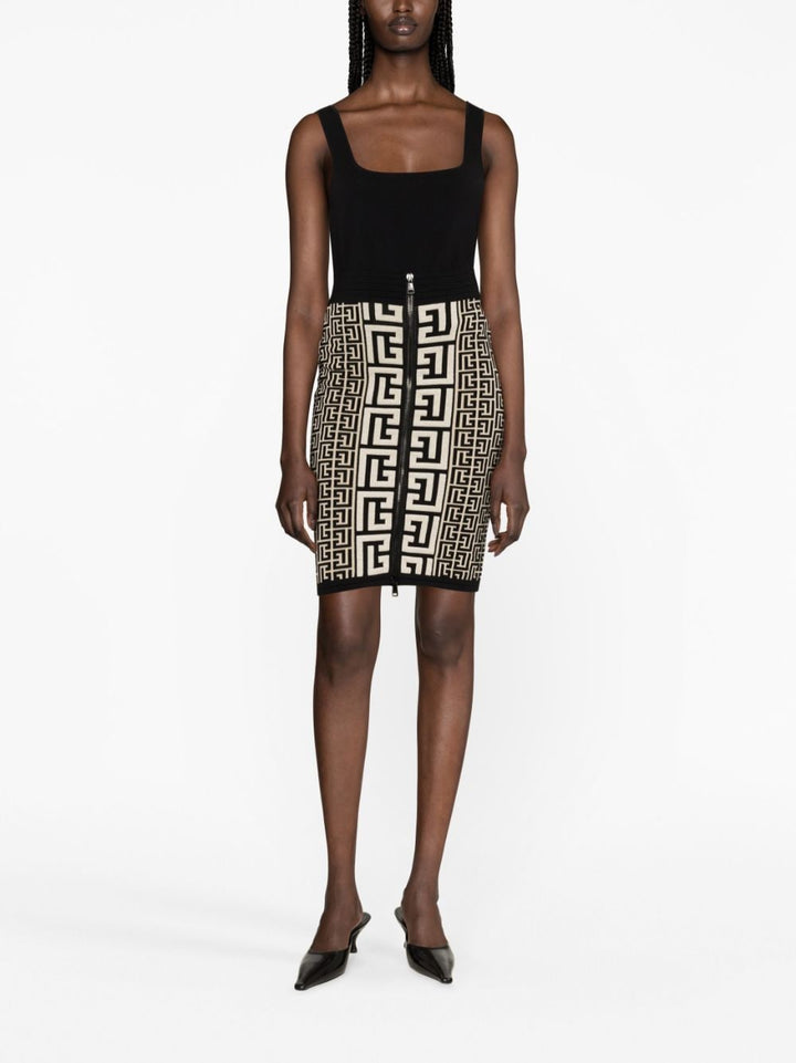 Balmain Intarsia Knit Skirt