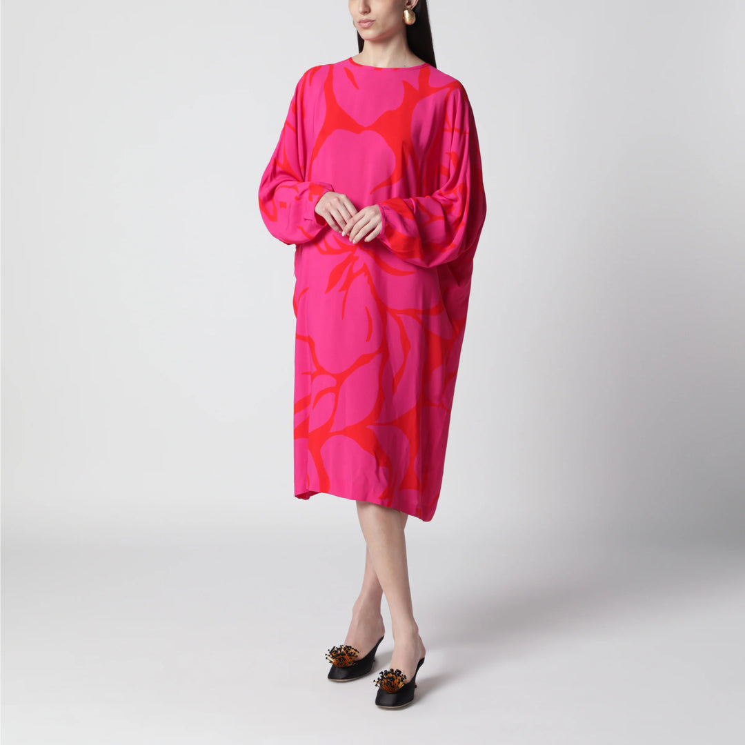 Dries Van Noten - Dress with Fuchsia Print in Viscose