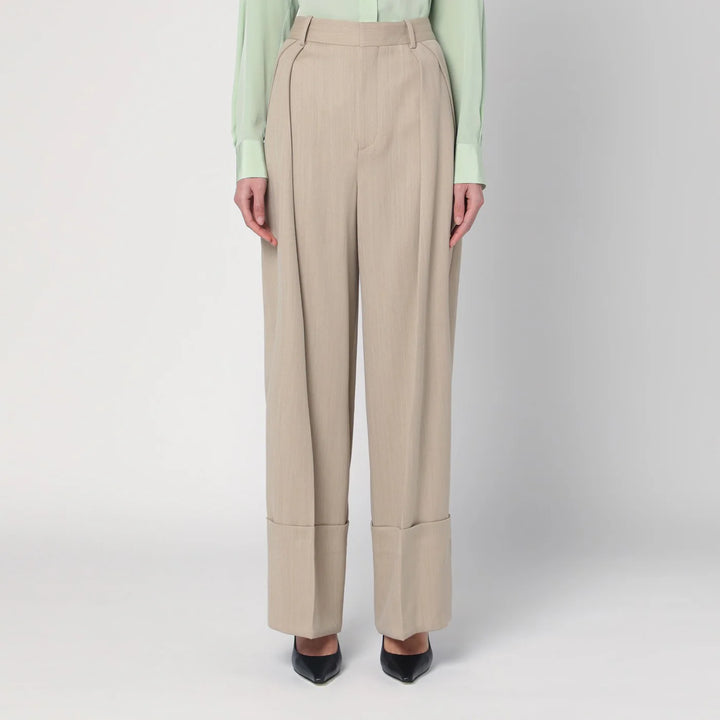 Victoria Beckham - Wide mandarin colour pants in wool