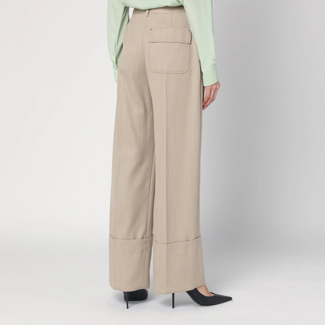 Victoria Beckham - Wide mandarin colour pants in wool