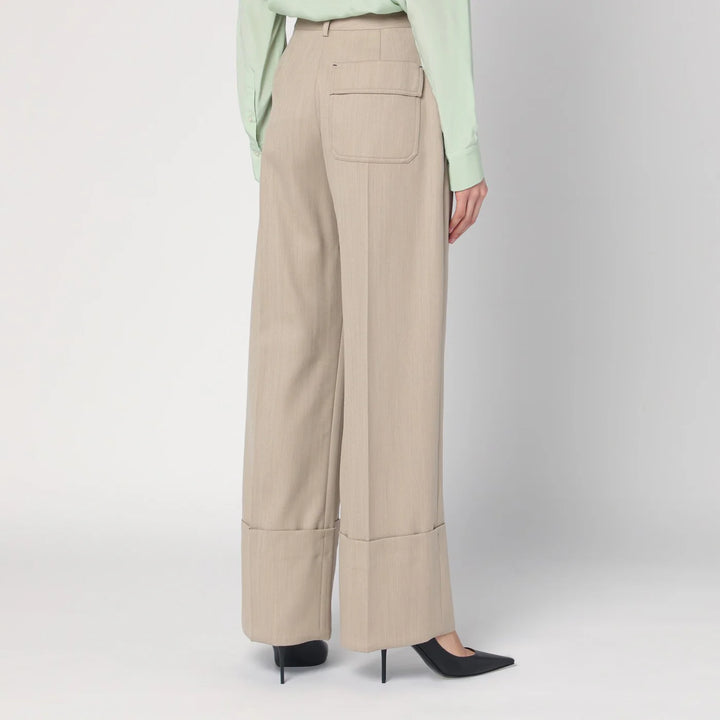 Victoria Beckham - Wide mandarin colour pants in wool