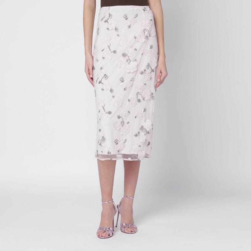 Skirts ROTATE Birger Christensen - Pink skirt with floral embroidery - 36 DK Brand