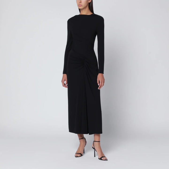 SIMKHAI - Ferrera dress in black draped jersey