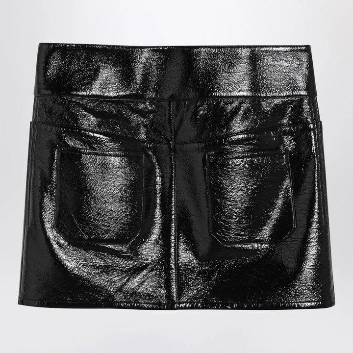 Courrèges - Black Belted Vinyl Mini Skirt