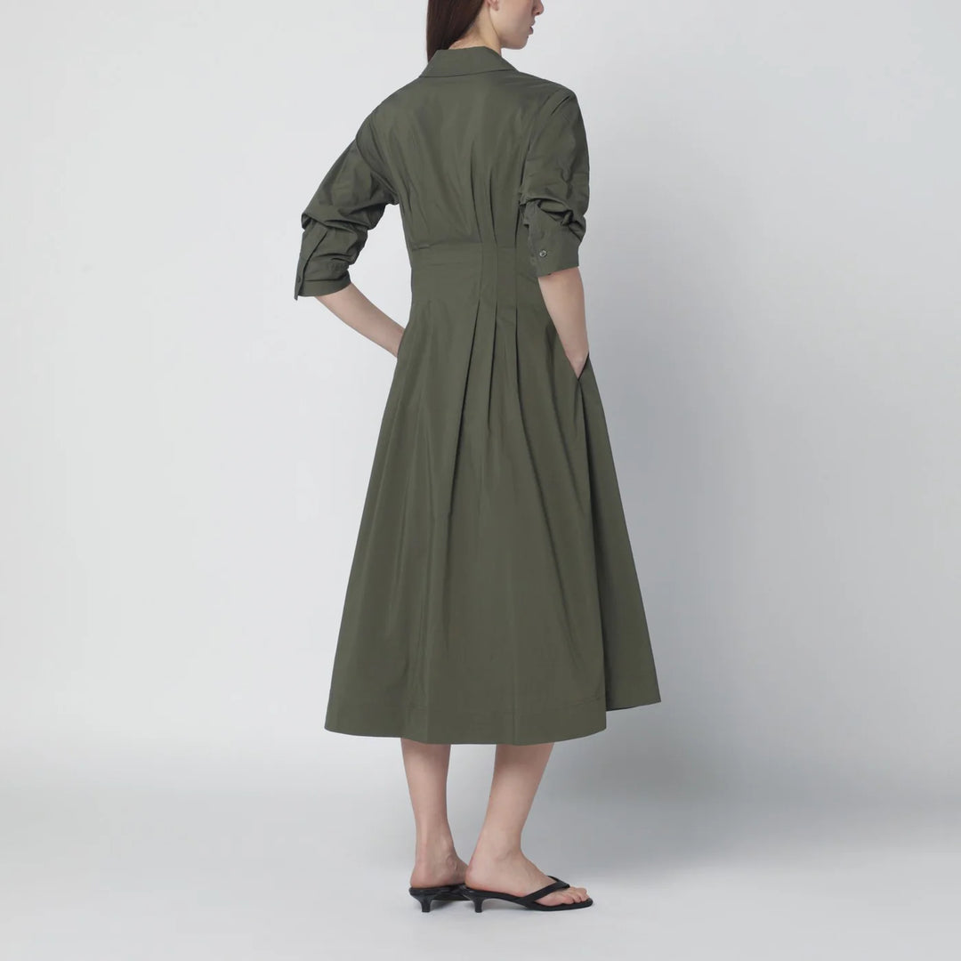 SIMKHAI - Military green midi shirt dress