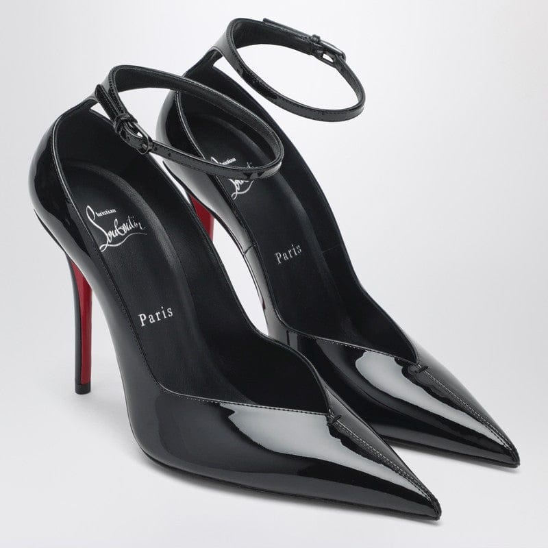 Shoes Christian Louboutin - Black patent leather Erozee pumps with ankle strap - 38,5 IT Brand