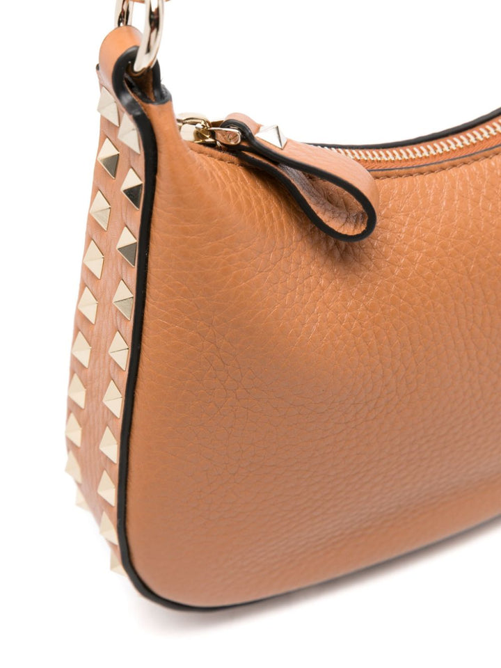 Valentino Garavani Rockstud Hobo In Pomegranate Calfskin