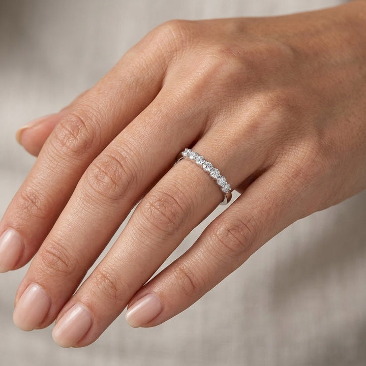 LEIBISH White Diamond Nine-Stone Band Ring