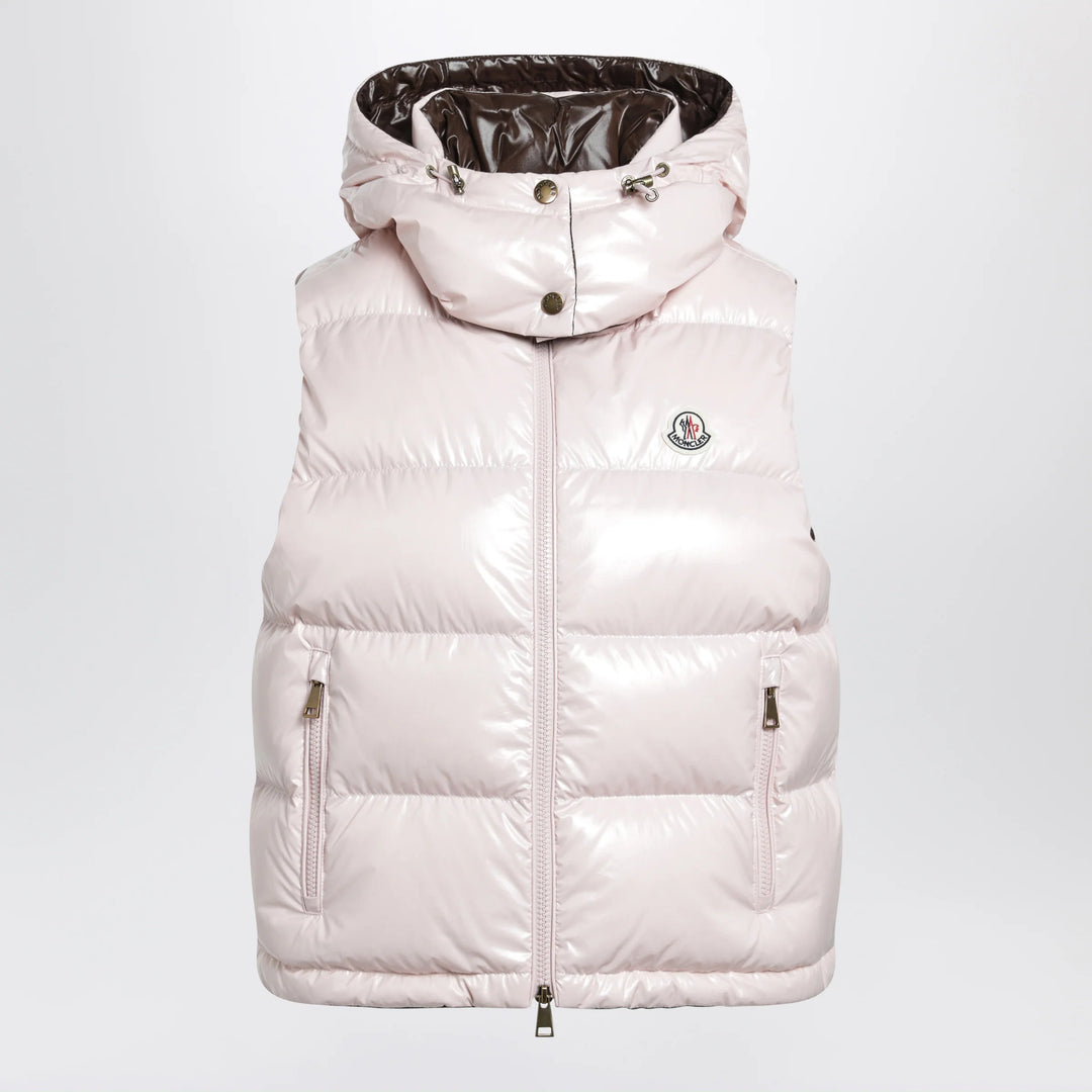 Moncler - Niverolle short down vest in nylon, pink