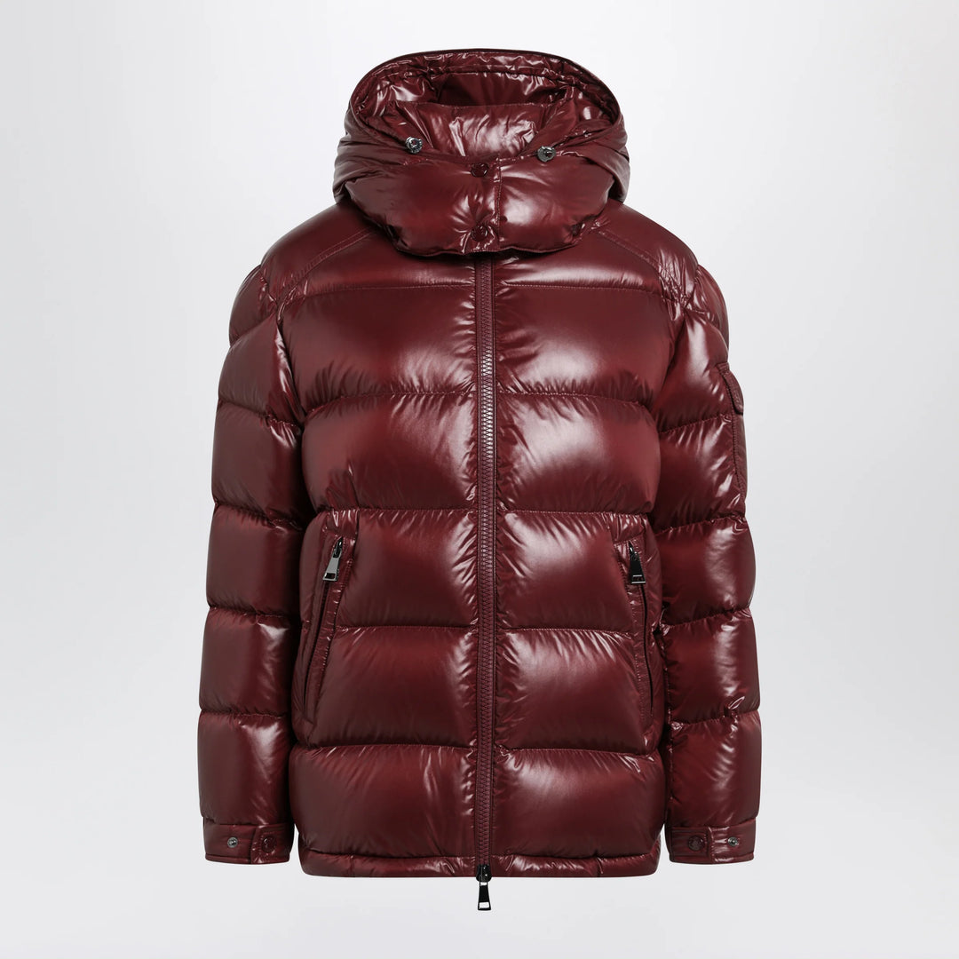 Moncler - Dark red Maire down jacket in nylon laqué