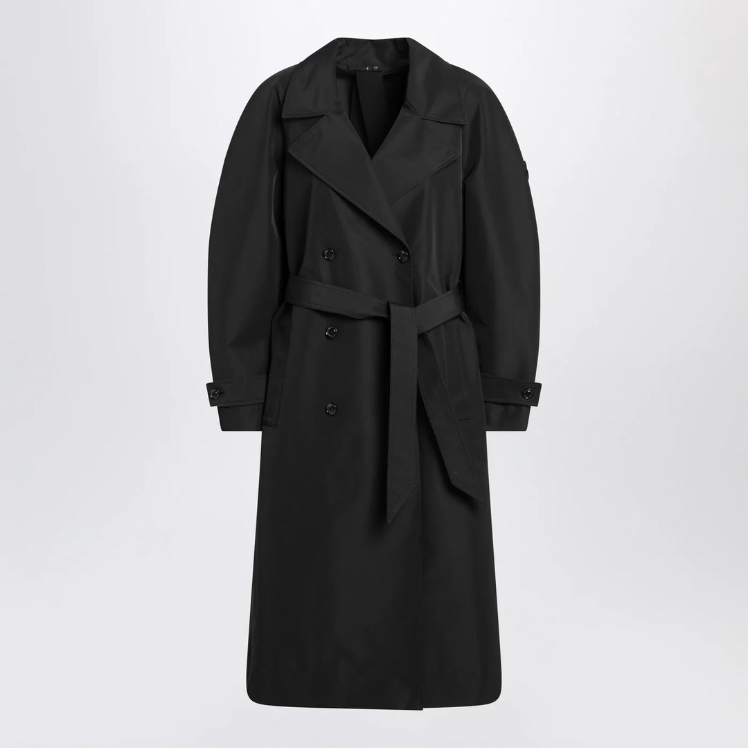 Moncler X Edward Enninful - Black double-breasted trench coat with belt