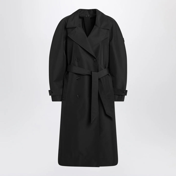 Moncler X Edward Enninful - Black double-breasted trench coat with belt