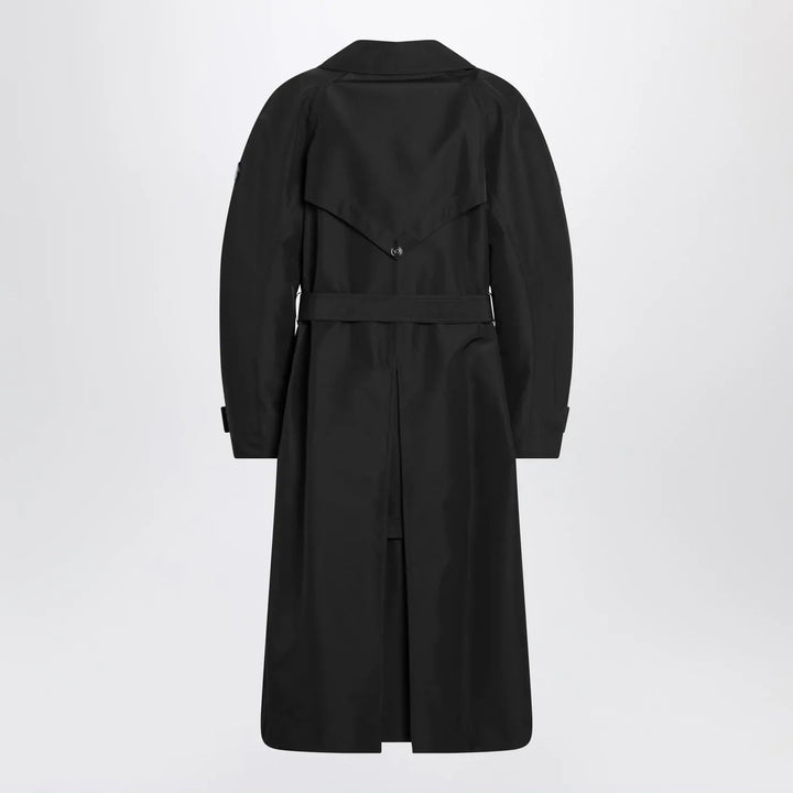 Moncler X Edward Enninful - Black double-breasted trench coat with belt Brand Coats &amp; Jackets