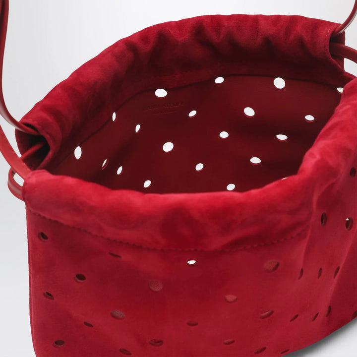 Manu Atelier - Romy perforated red suede pouch