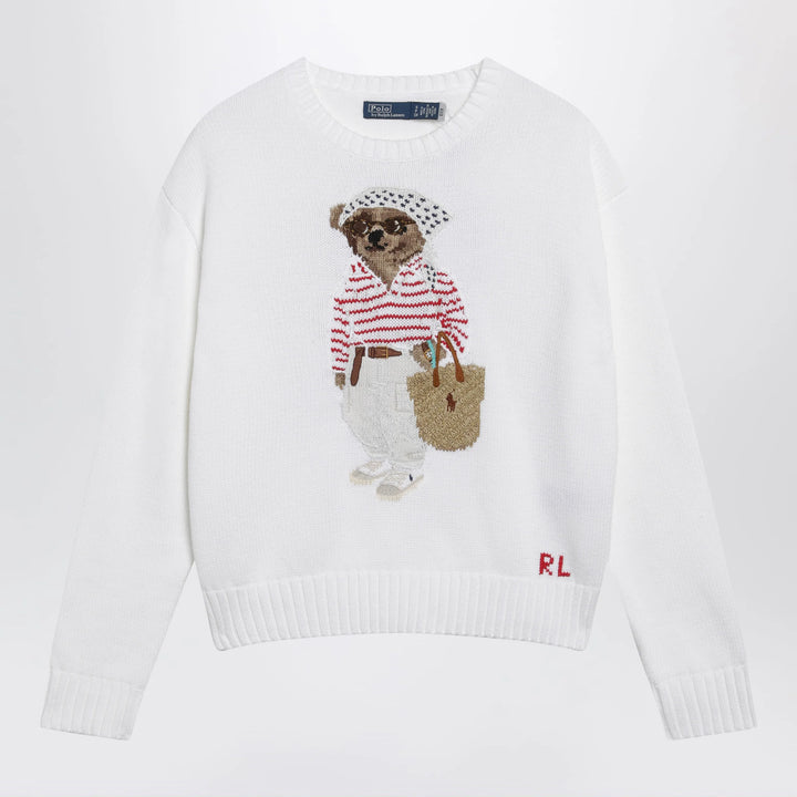 Polo Ralph Lauren - White cotton Polo Bear sweater