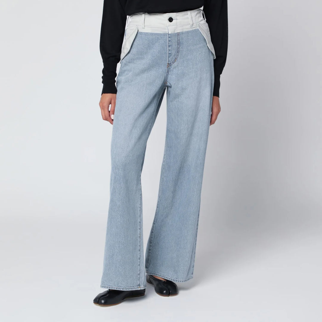 Sacai - Blue/light grey two-tone jeans