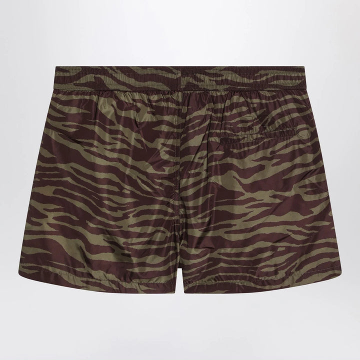 The Attico - Zebra Shorts in khaki/brown nylon