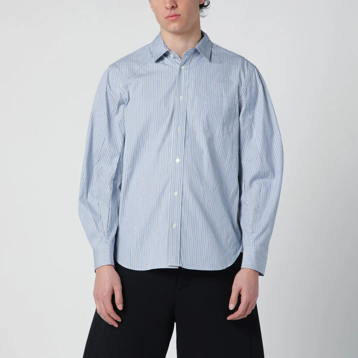 Sacai - Light blue striped cotton shirt