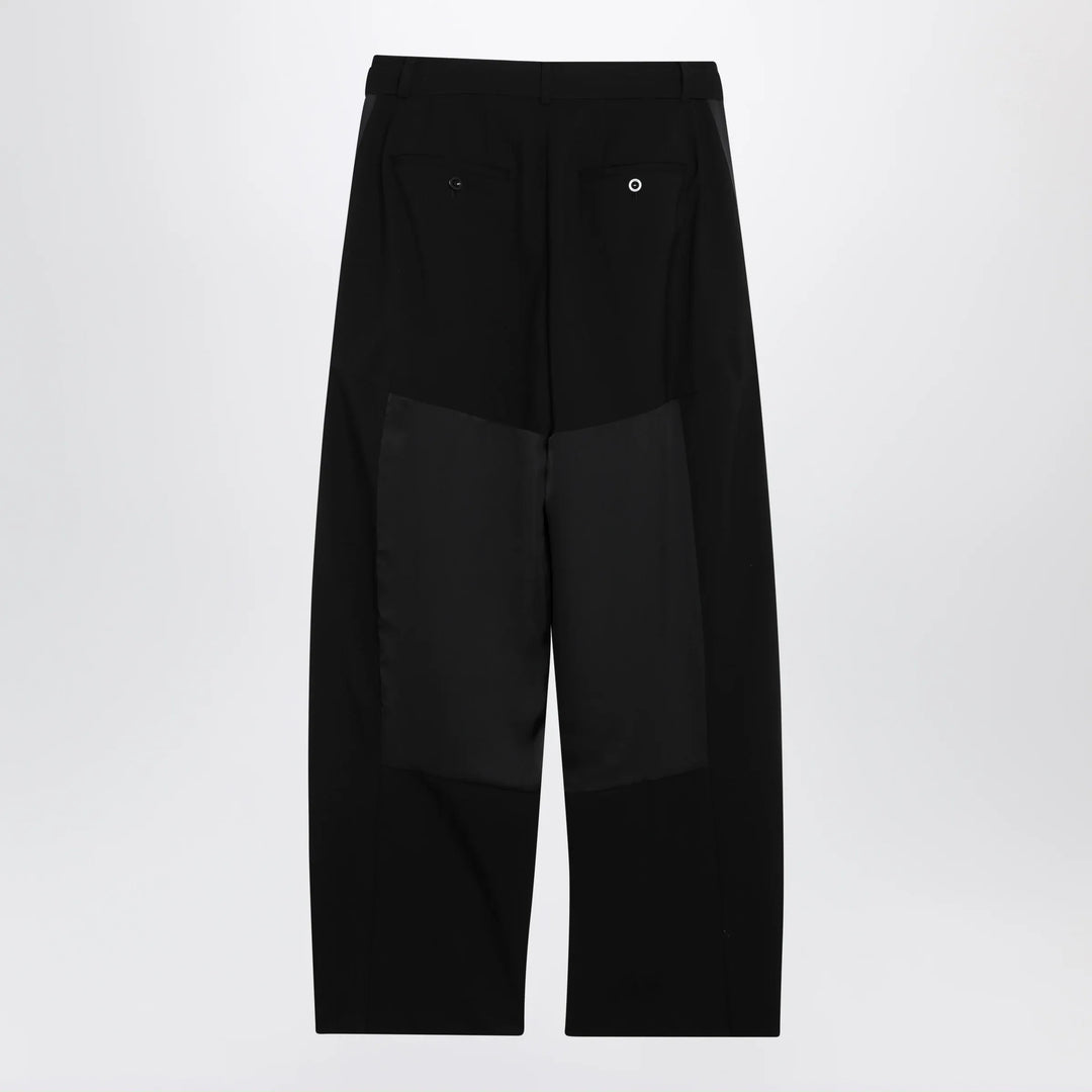 Sacai - Wide-leg wool trousers with panels and belt