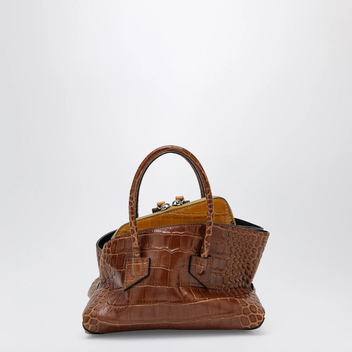The Attico - La Passeggiata Mini shaded brown crocodile-print leather bag