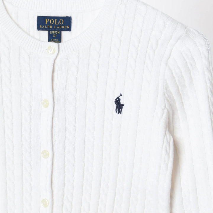 Polo Ralph Lauren - White fine cable-knit cotton cardigan