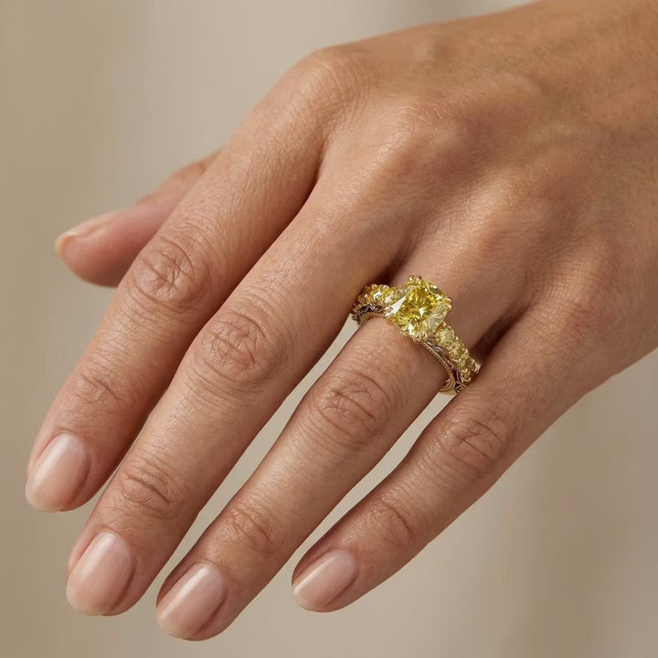 LEIBISH 2.02ct Fancy Deep Brownish Yellow Cushion Diamond Ring