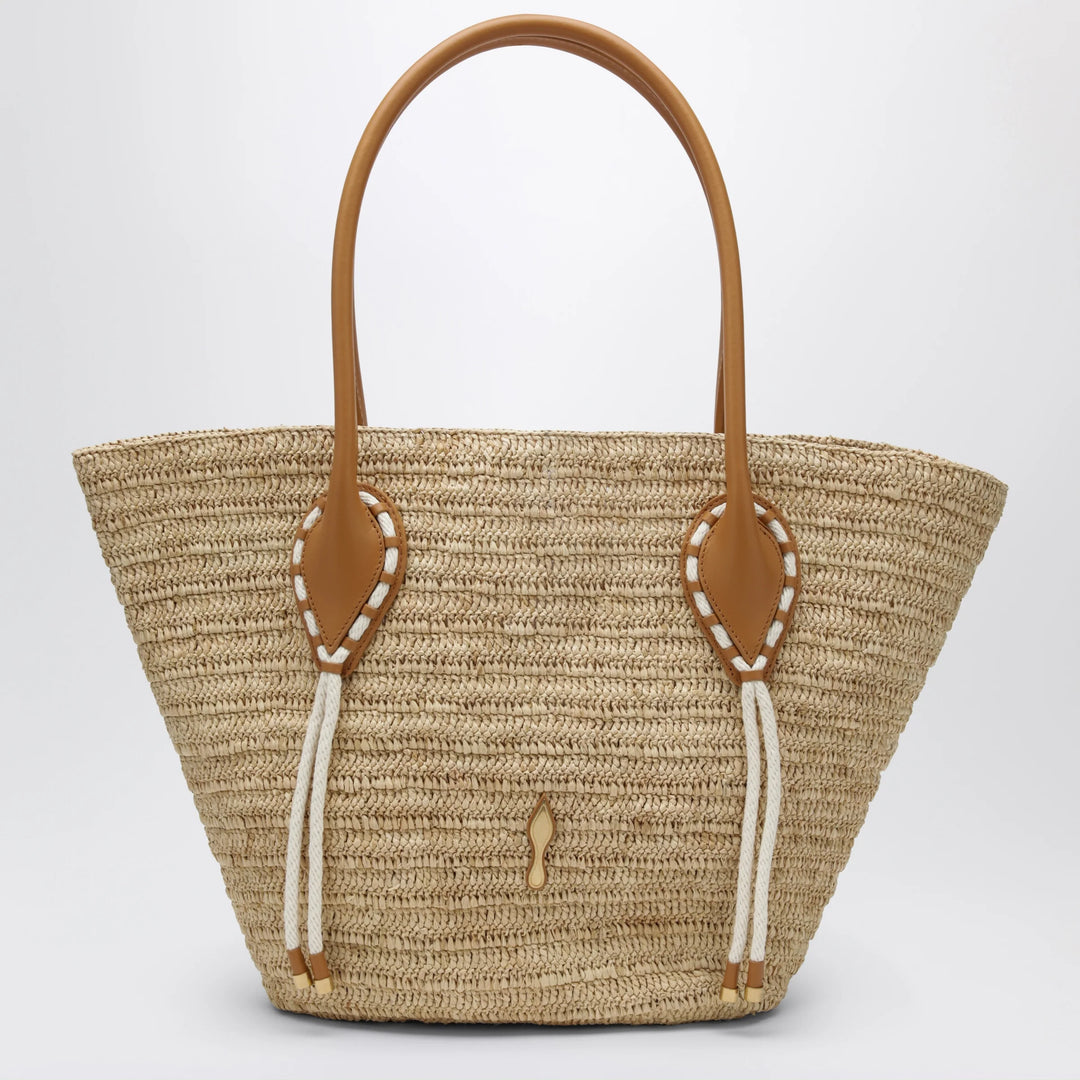 Christian Louboutin - Venus Tote Bag in Natural-Colored Raffia