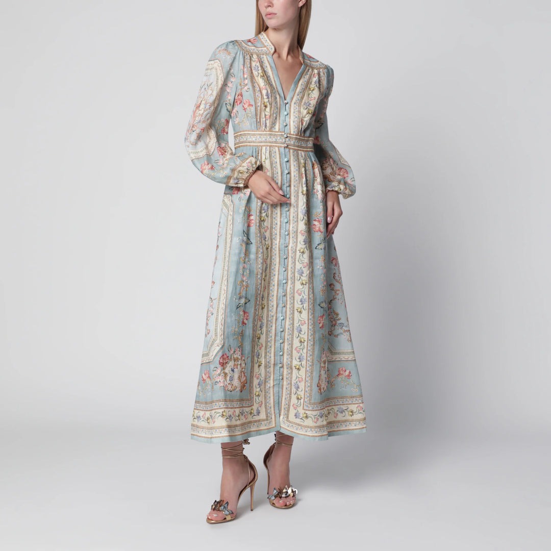ZIMMERMANN - Roselight Midi Dress in Floral Linen
