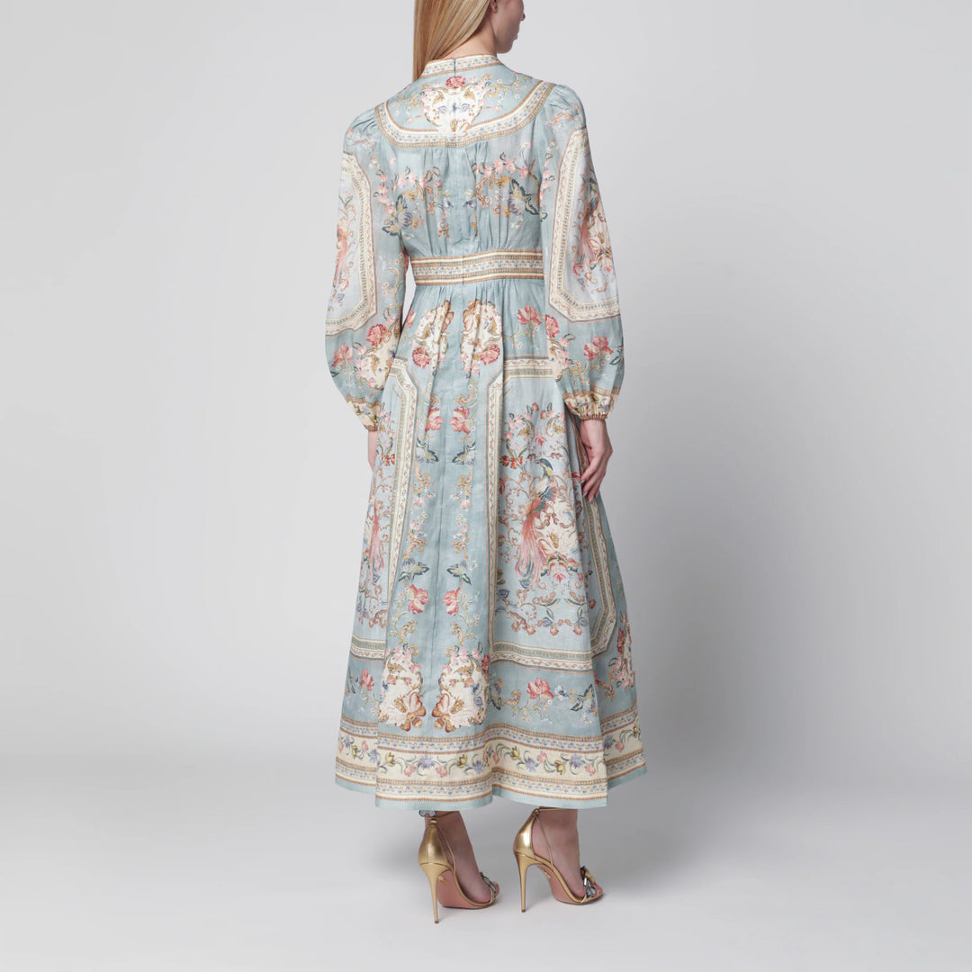 ZIMMERMANN - Roselight Midi Dress in Floral Linen