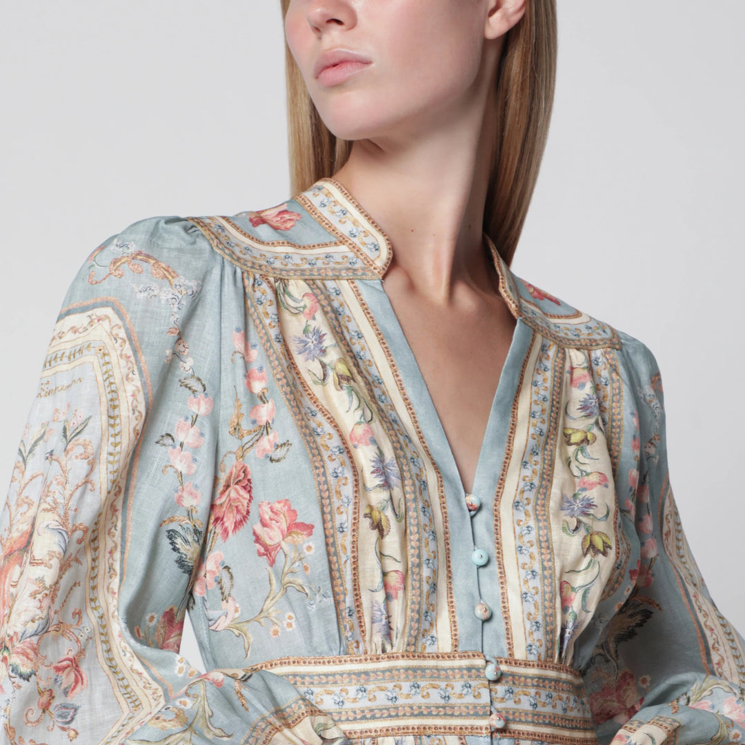 ZIMMERMANN - Roselight Midi Dress in Floral Linen