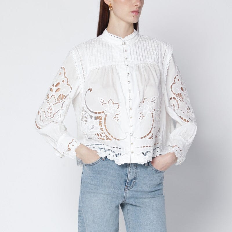 Shirts & Tops FARM Rio - Richelieu white cotton blouse - M Brand