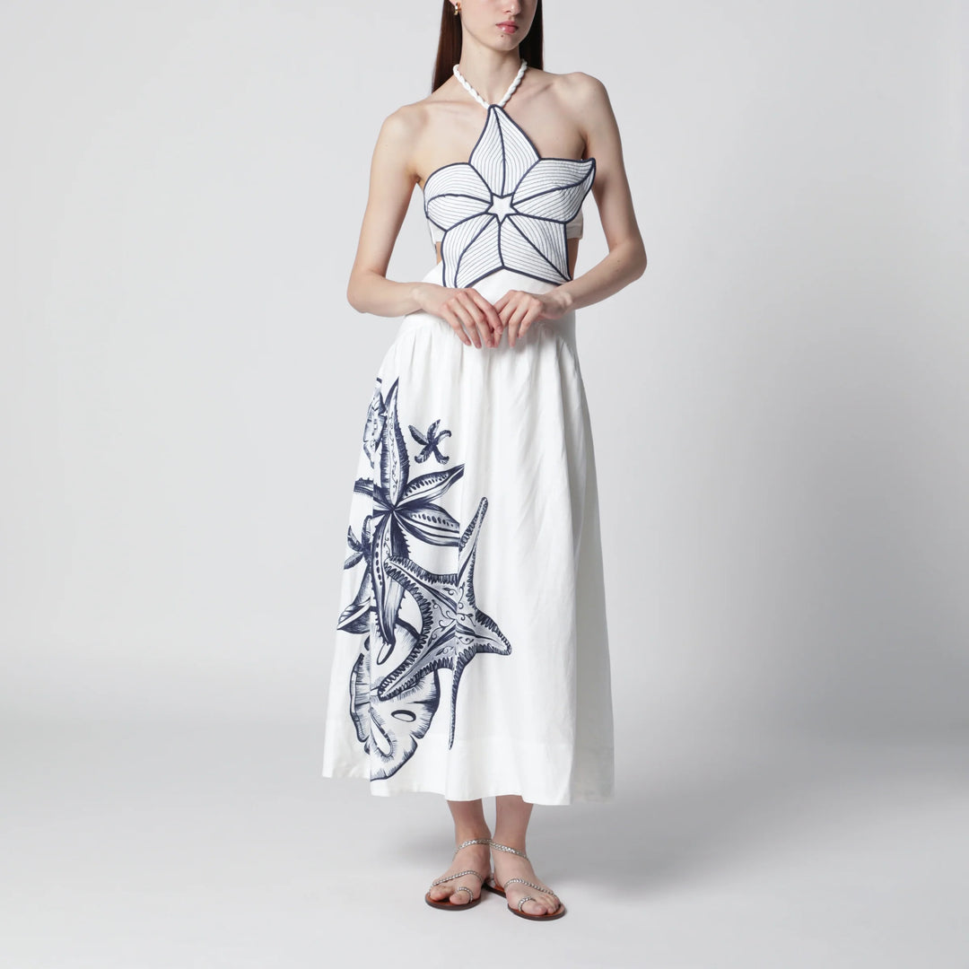 FARM Rio - Coast Stars printed linen midi dress