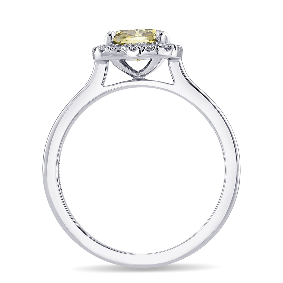LEIBISH 1.07ct Chameleon Cushion Diamond Halo Ring