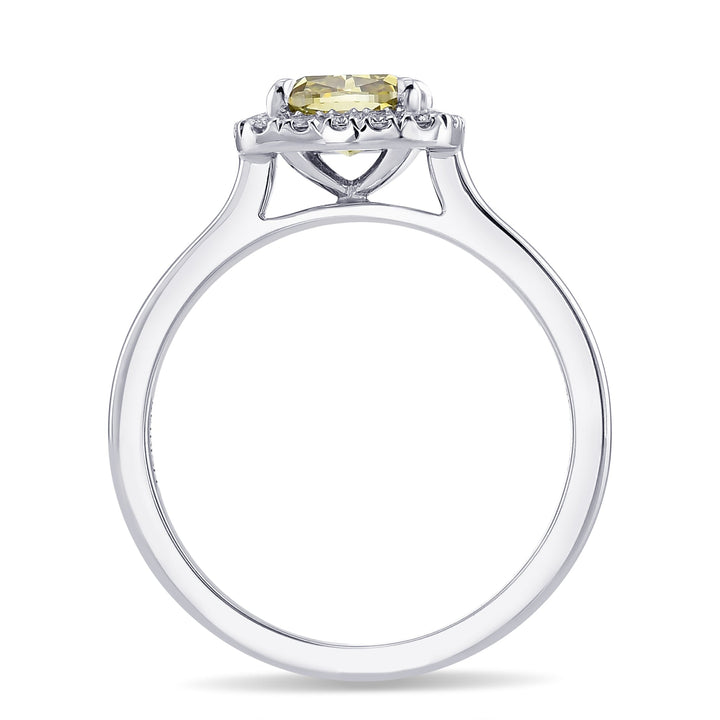 LEIBISH 1.07ct Chameleon Cushion Diamond Halo Ring