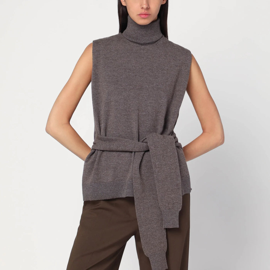 Róhe - Double-layer taupe mélange sweater