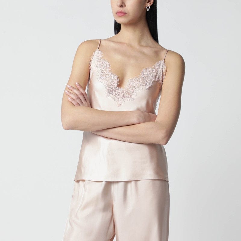 Shirts & Tops Róhe - Light pink silk tank top with lace - 38 FR Brand