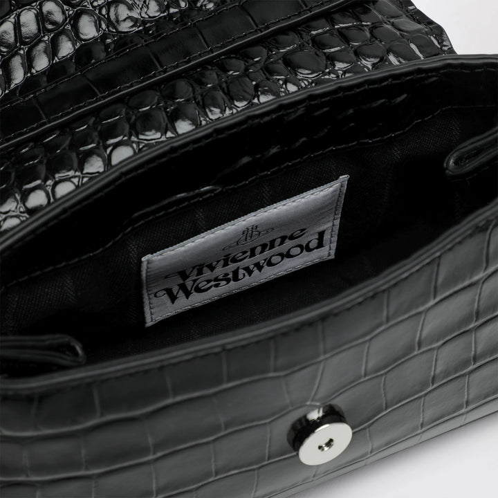 Vivienne Westwood - Black Hazel bag in croc-effect patent leather