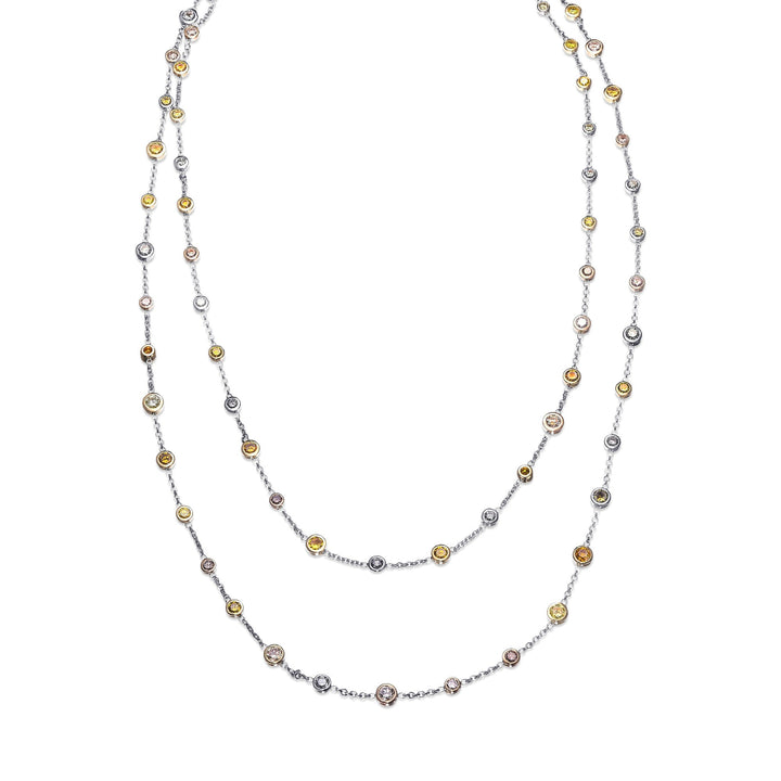 Leibish Mix Color Brilliants Diamond Necklace