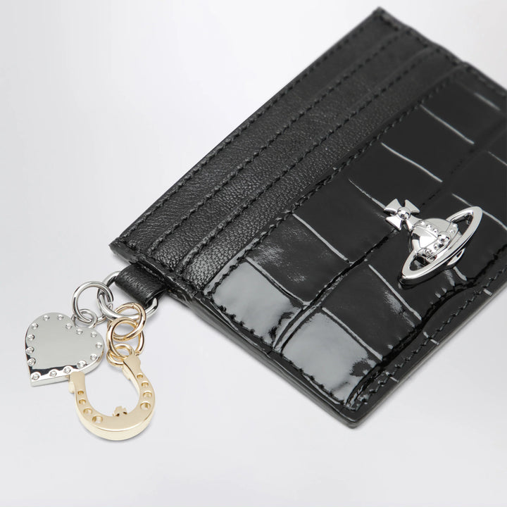 Vivienne Westwood - Croc-embossed leather card holder with charms, black