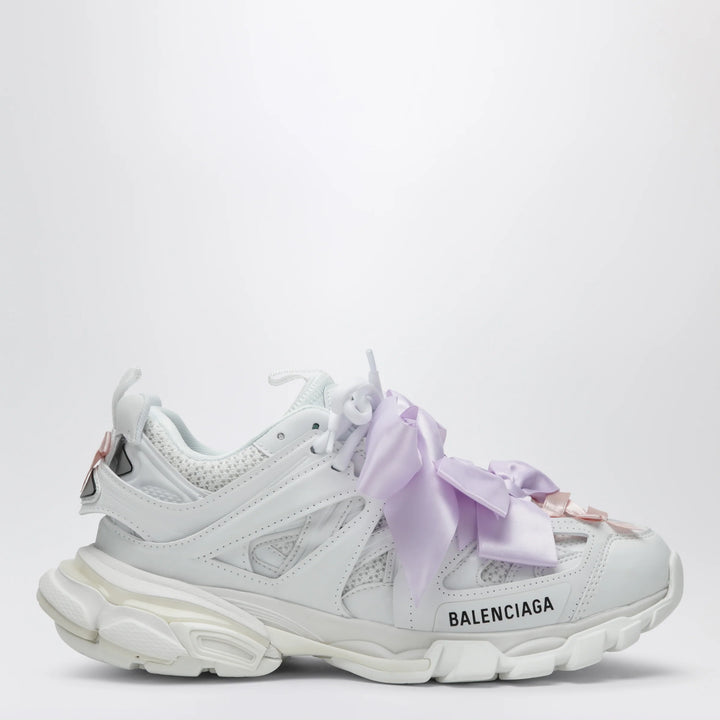 Balenciaga - Track Bow Sneakers in mixed materials, white and pink