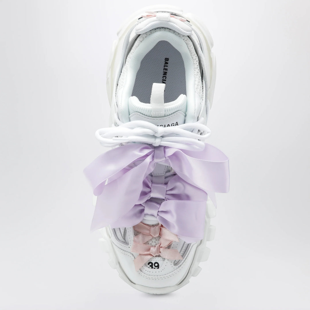 Balenciaga - Track Bow Sneakers in mixed materials, white and pink
